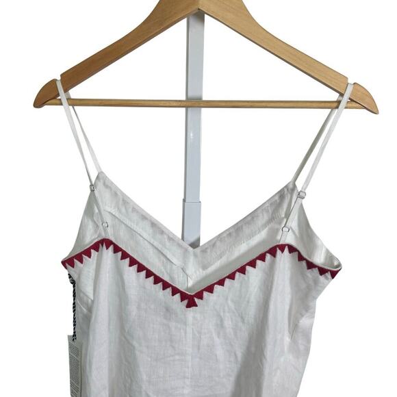 New ST. ROCHE "Kiki" Cami Kuba Geo Embroidery Hand Beading Fringe Tank Top Sz S - Picture 6 of 9